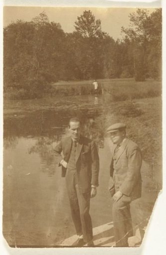 Portrait of Carel Willink and E. du Perron by a Pond at Gistoux