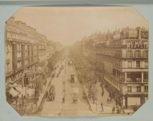 View of the Boulevard Montmartre, at the location of Reutlinger's photography studio, Paris