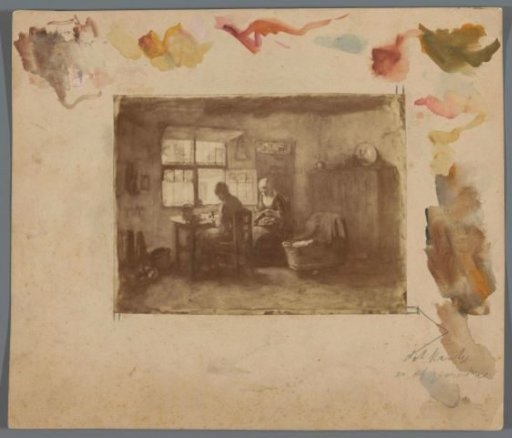 Photographic reproduction of a painting by Albert Neuhuys