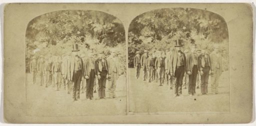 Men Arranged in Six Rows