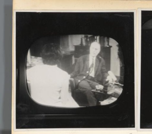 Photograph of a Television Screen, Likely During the Broadcast of the Film 'Carel Willink' by Hélène van Zijl, Lies Westenburg, and Hans Redeker (1963)