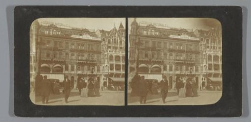 Street scene with passers-by on the Dam, Amsterdam, Netherlands