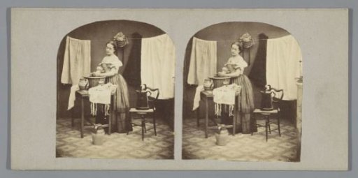 Woman Washing Clothes in a Tub