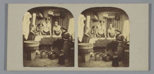 Women Ironing Laundry