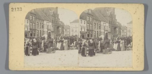 Market scene on the Market in Sittard