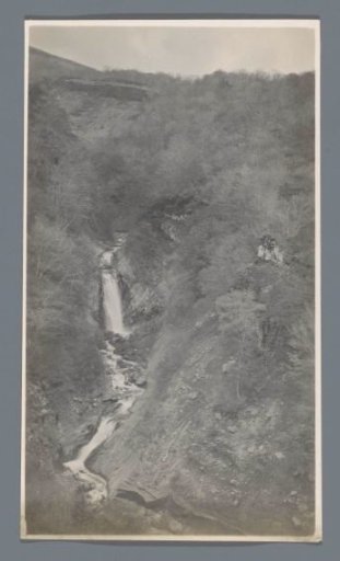 Mountainous landscape with a waterfall, Nikko (?), Japan