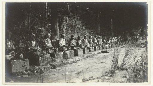 A row of statues (Buddha?), Toshogu sanctuary, Nikko, Japan
