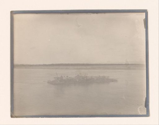 A wooden raft on the water, South-East Asia