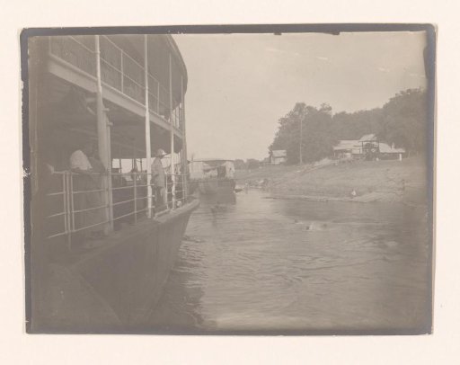 A passenger ship at the riverbank, South-East Asia
