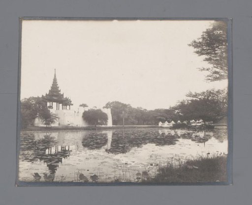 A (Buddhist?) shrine situated by a pond, South-East Asia