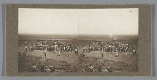 Italian Caproni 3 aircraft in a meadow, surrounded by spectators, Is-sur-Tille, France