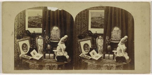 Photographs and images on a table