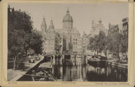 Oudezijds Voorburgwal seen towards the Oudezijds Kolk and the St. Nicolaaskerk in Amsterdam