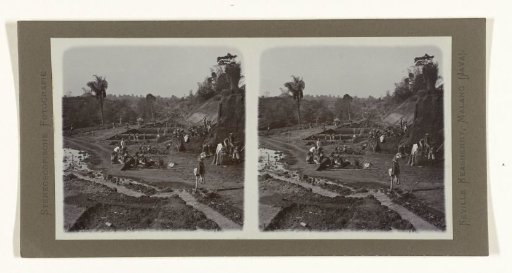 Hand-digging of trenches and water basins for an irrigation system
