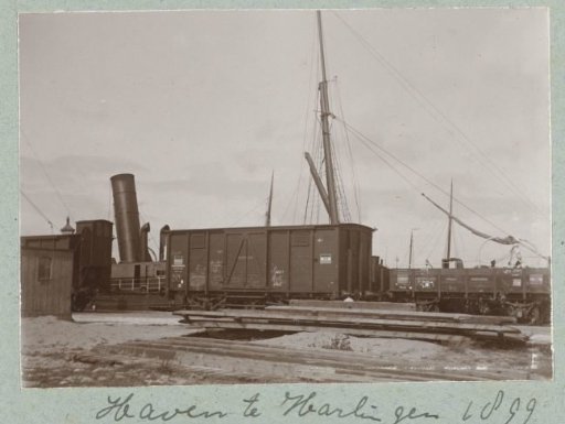 Railway carriage in a harbour