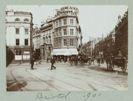 Cityscape with Tramway and Horse-Drawn Carriages