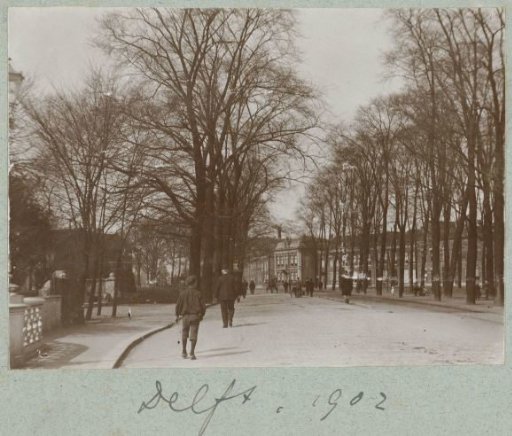 Wide Avenue with Pedestrians