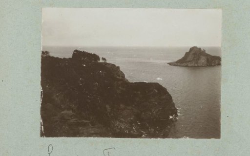 Rocks and an island at sea near Torquay