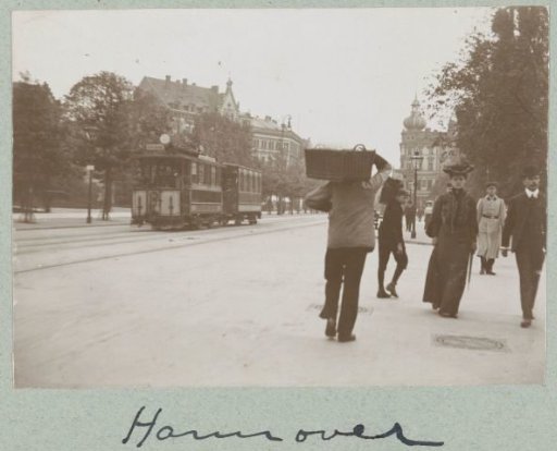 Street view with tram tracks in Hannover