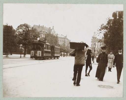 Street view with tram tracks in Hannover