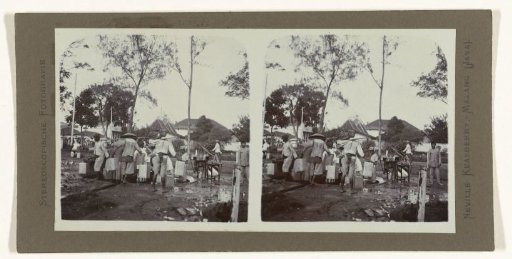 Farmers at an artesian well in Bandung.