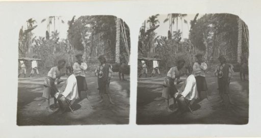 Street barber at work