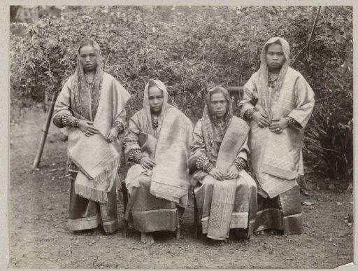 Portrait of four unknown women in Indonesia