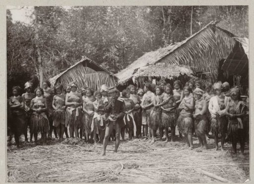 Group portrait of unknown inhabitants of the Mentawai Islands