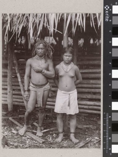 Portrait of an unknown man and young woman on the Mentawai Islands