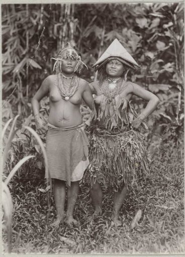 Portrait of two unknown young women on Pagai in the dress of the island
