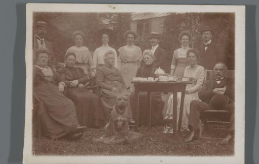 Family portrait in a garden
