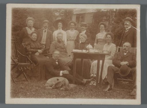 Family portrait in a garden