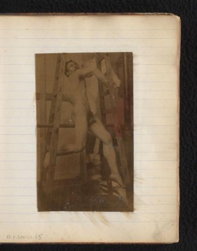Studie van een mannelijk naaktmodel in het atelier van Jacques de Lalaing
