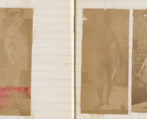 Study of a male nude model, standing upright