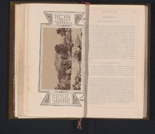 Photographic reproduction of a drawing, depicting the landscape near the villa of Horace