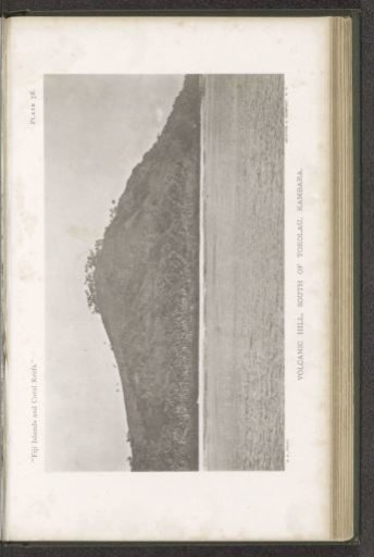 View of a volcanic hill on Kabara
