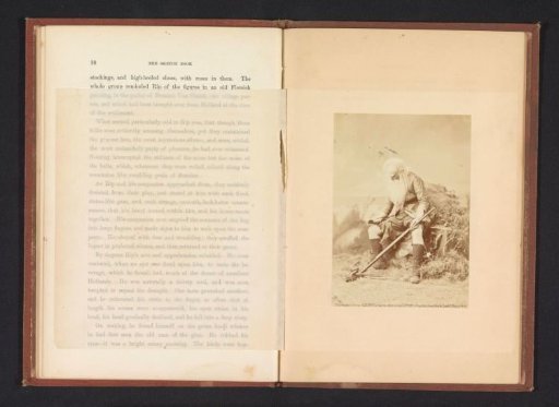 Staged portrait of Joseph Jefferson as the old Rip Van Winkle with a staff in his hand