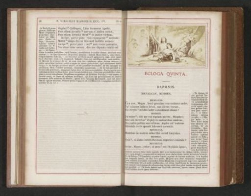 Photographic reproduction of a painting depicting Menalcas and Mopsus mourning the body of Daphnis