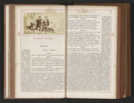 Photographic reproduction of a painting depicting Lycidas and Moeris and a goat