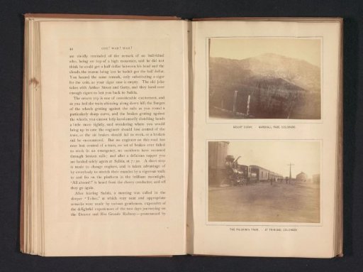 View of Mount Ouray and a train in Trinidad, Colorado