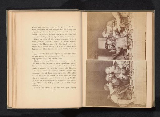Two photographic reproductions of a print after a fresco depicting The Last Supper