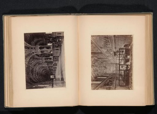 Photographic reproduction of a drawing depicting the Sistine Chapel in the Apostolic Palace in Vatican City