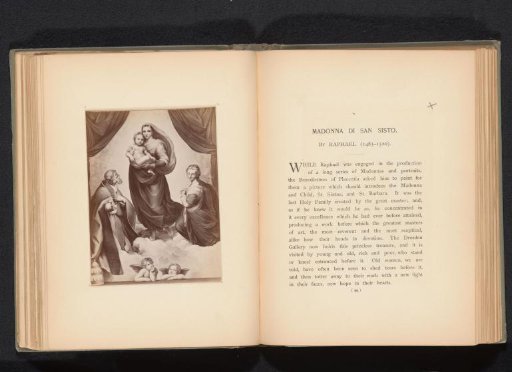 Photographic reproduction of a print after a painting depicting the Sistine Madonna