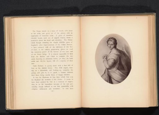 Photographic reproduction of a print after a painting depicting Saint Barbara