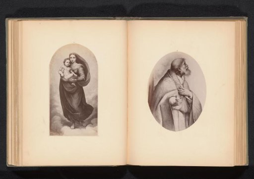 Photographic reproduction of a print after a painting depicting the Sistine Madonna