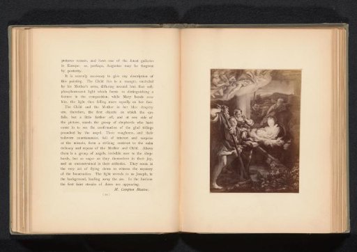 Photographic reproduction of a print after a painting depicting the Nativity of Christ