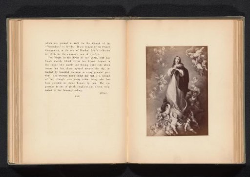 Photographic reproduction of a print after a painting depicting the Immaculate Conception of Mary