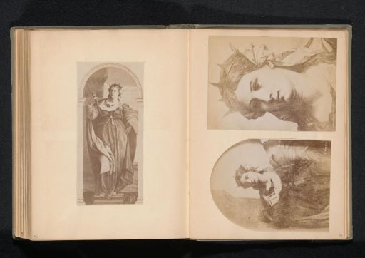 Photographic reproduction of a print after a painting depicting Saint Barbara