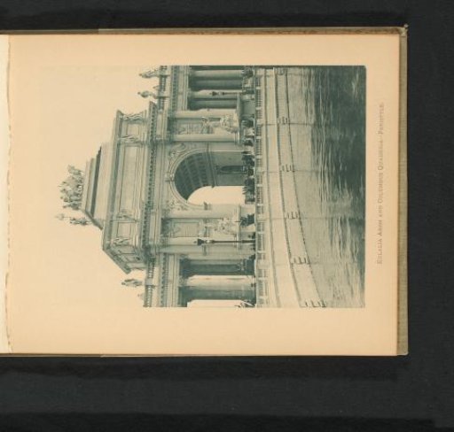 View of the entrance arch with colonnade at the World's Columbian Exposition in Chicago in 1893