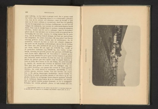 View of tea leaves drying at a tea plantation in the Dutch East Indies